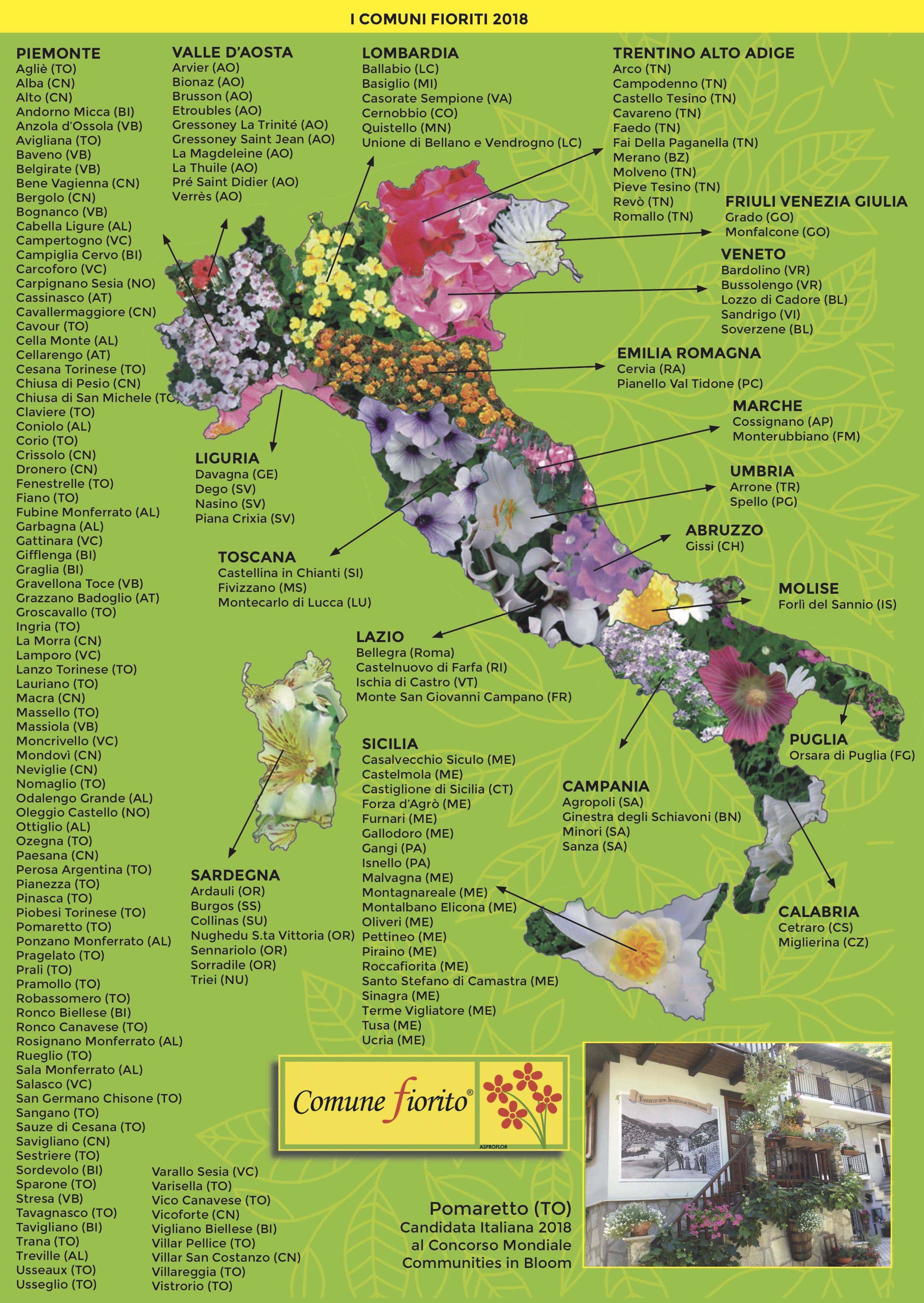 comuni fioriti 2018 cartina min