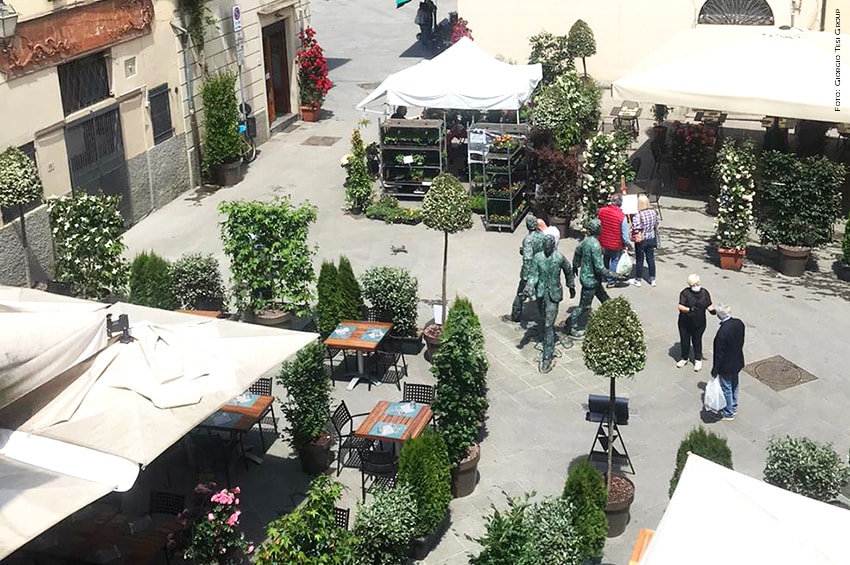 distanziatori green vegetali piante piazza Foto Giorgio Tesi Group min