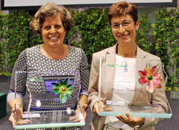 Premio Fabio Rizzi 2014: Anna Maria Asseretto, "Floricoltore dell'Anno" Giovanna Pavarin, "Professionista del Verde"