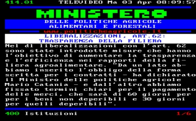 Il MiPAAF approda su Televideo