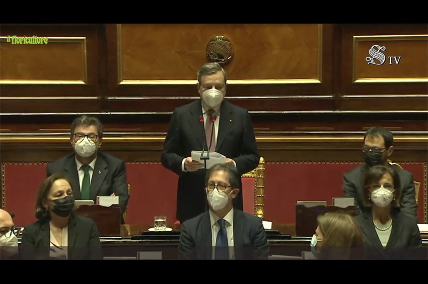 Draghi al Senato, il discorso integrale per la fiducia